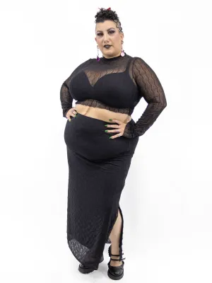 Abra Textured Mesh Skirt