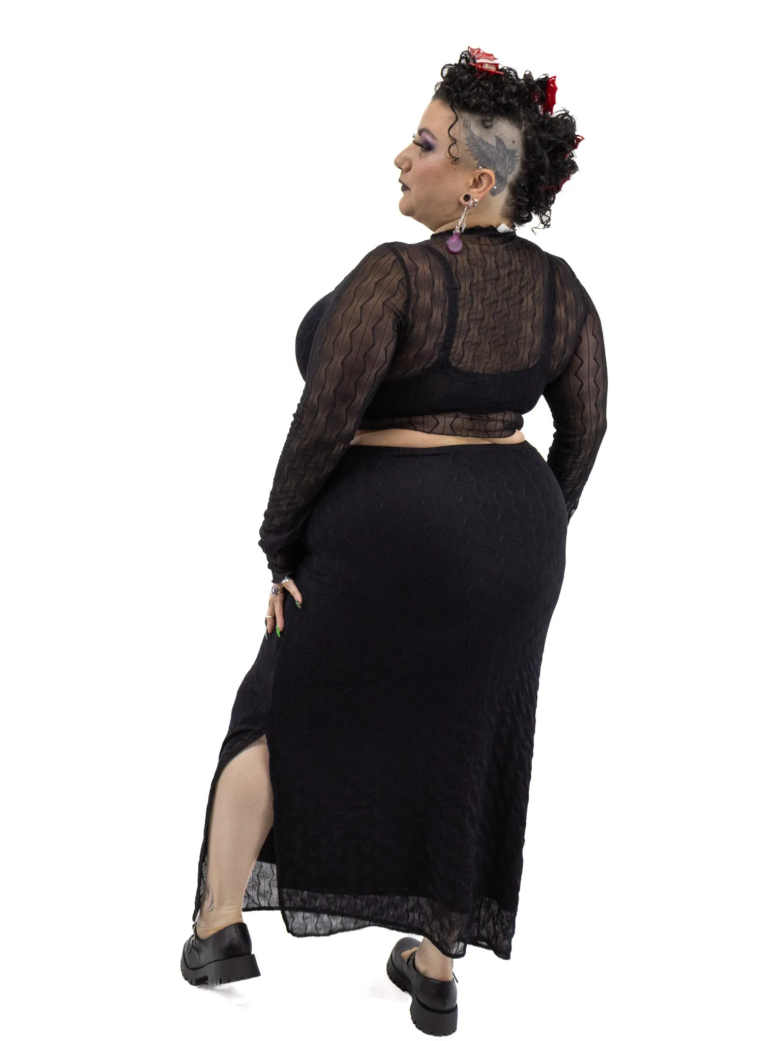 Abra Textured Mesh Skirt