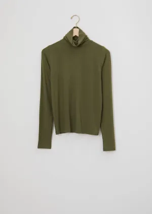 Bamboo Jersey Turtleneck — Apache Green