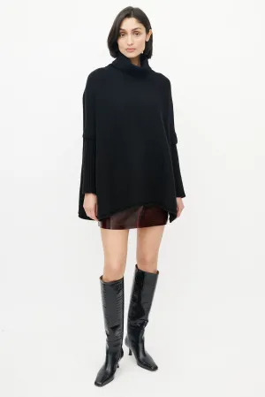 Black Knit Turtleneck Sweater