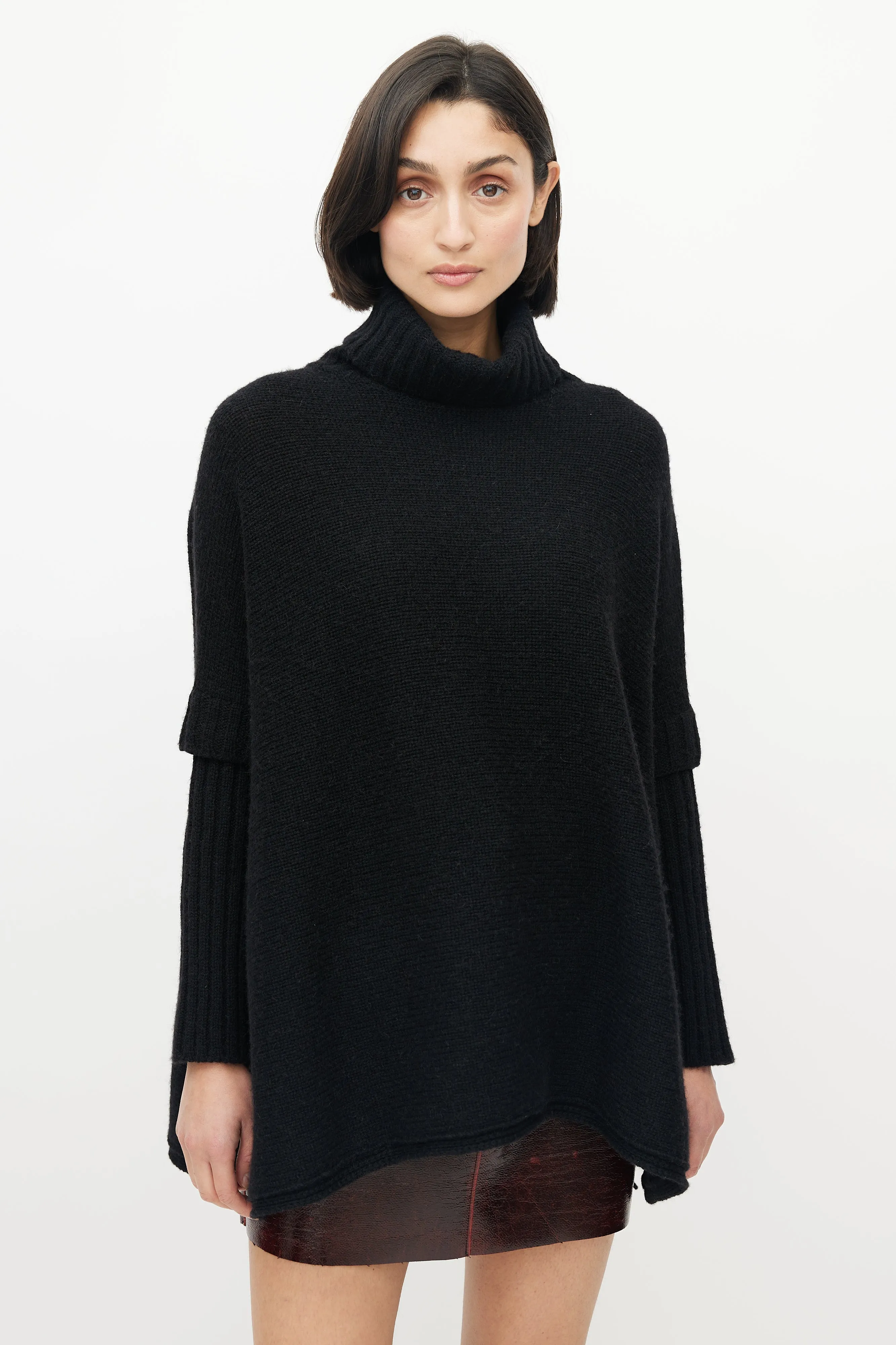 Black Knit Turtleneck Sweater