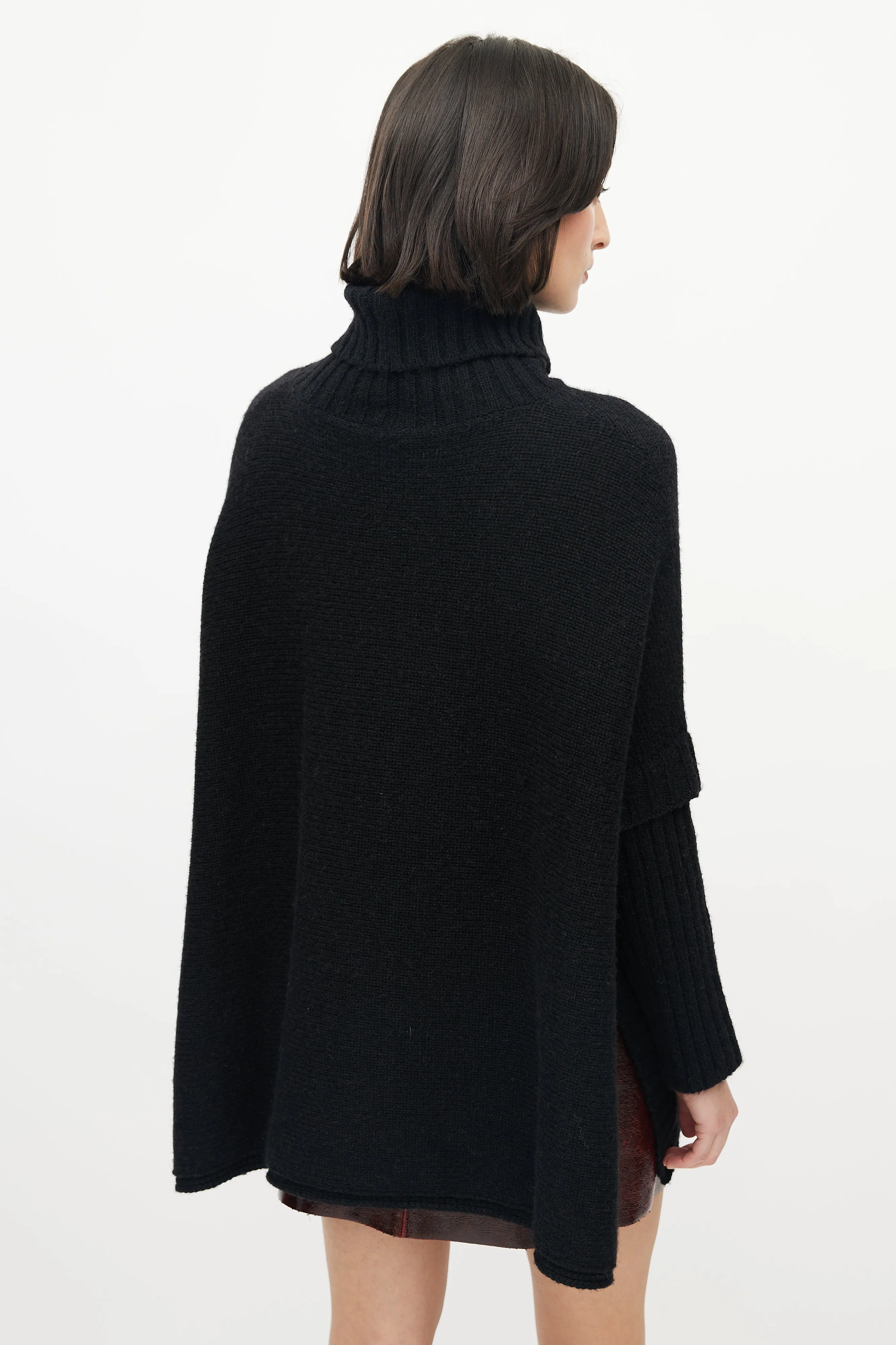 Black Knit Turtleneck Sweater