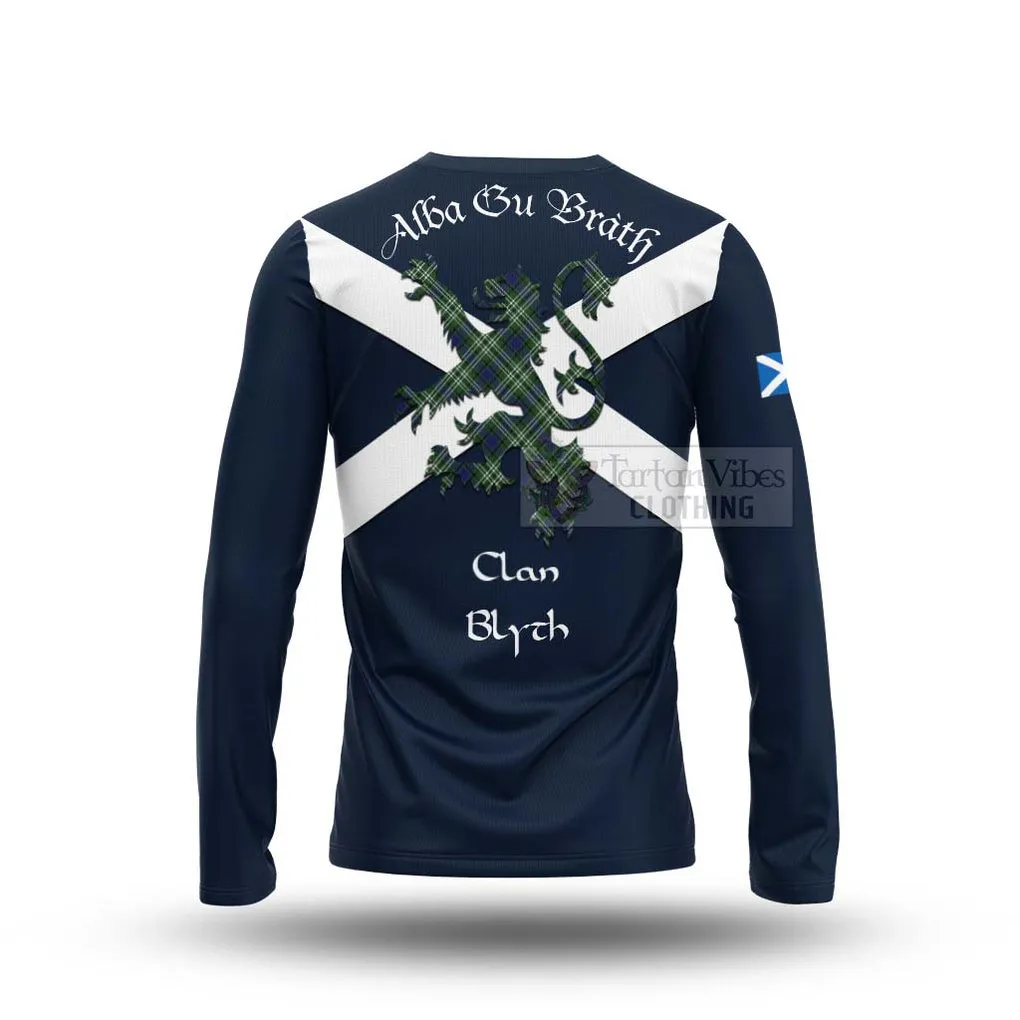 Blyth Tartan Lion Rampant Long Sleeve T-Shirt  Proudly Display Your Heritage with Alba Gu Brath and Clan Name