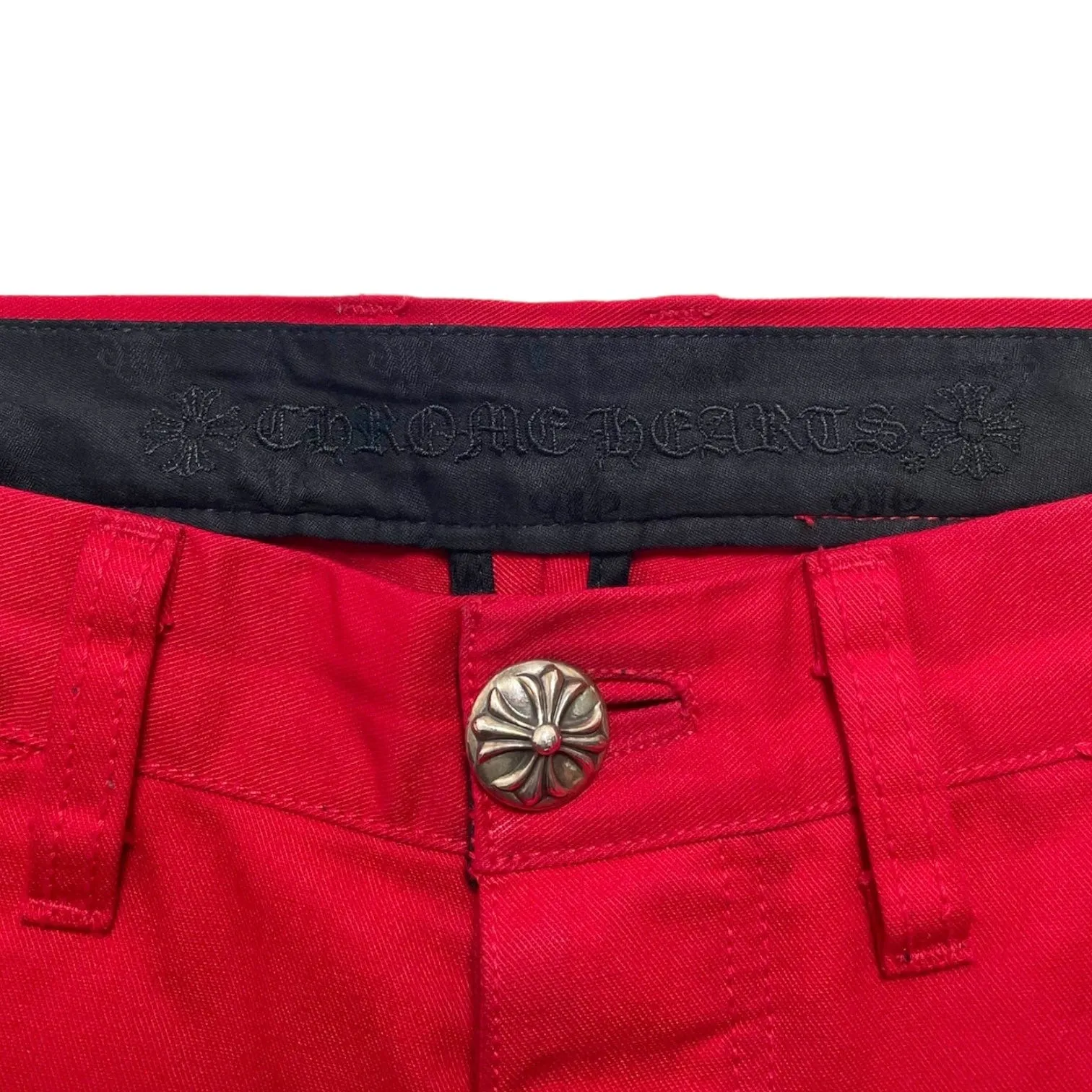 Chrome Hearts 99 Eyez Stripe Flare Chinos Red Pre-Owned