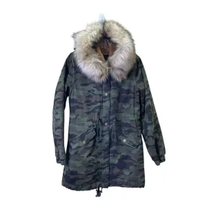 Coat Parka By Lucky Brand In Camouflage Print, Size:Xs