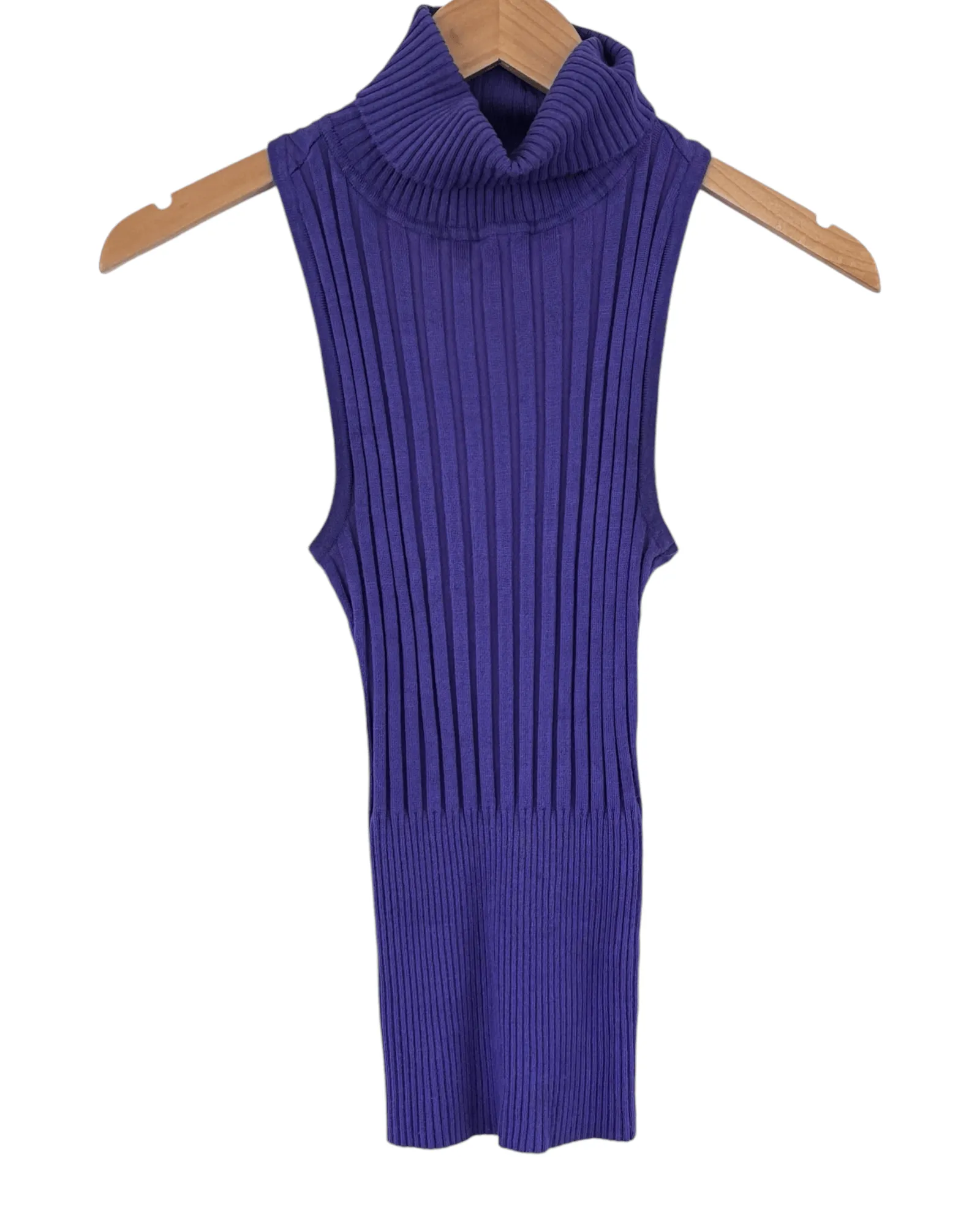 Cool Winter Amethyst Sleeveless Turtleneck Racerback Top
