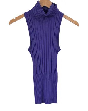 Cool Winter Amethyst Sleeveless Turtleneck Racerback Top