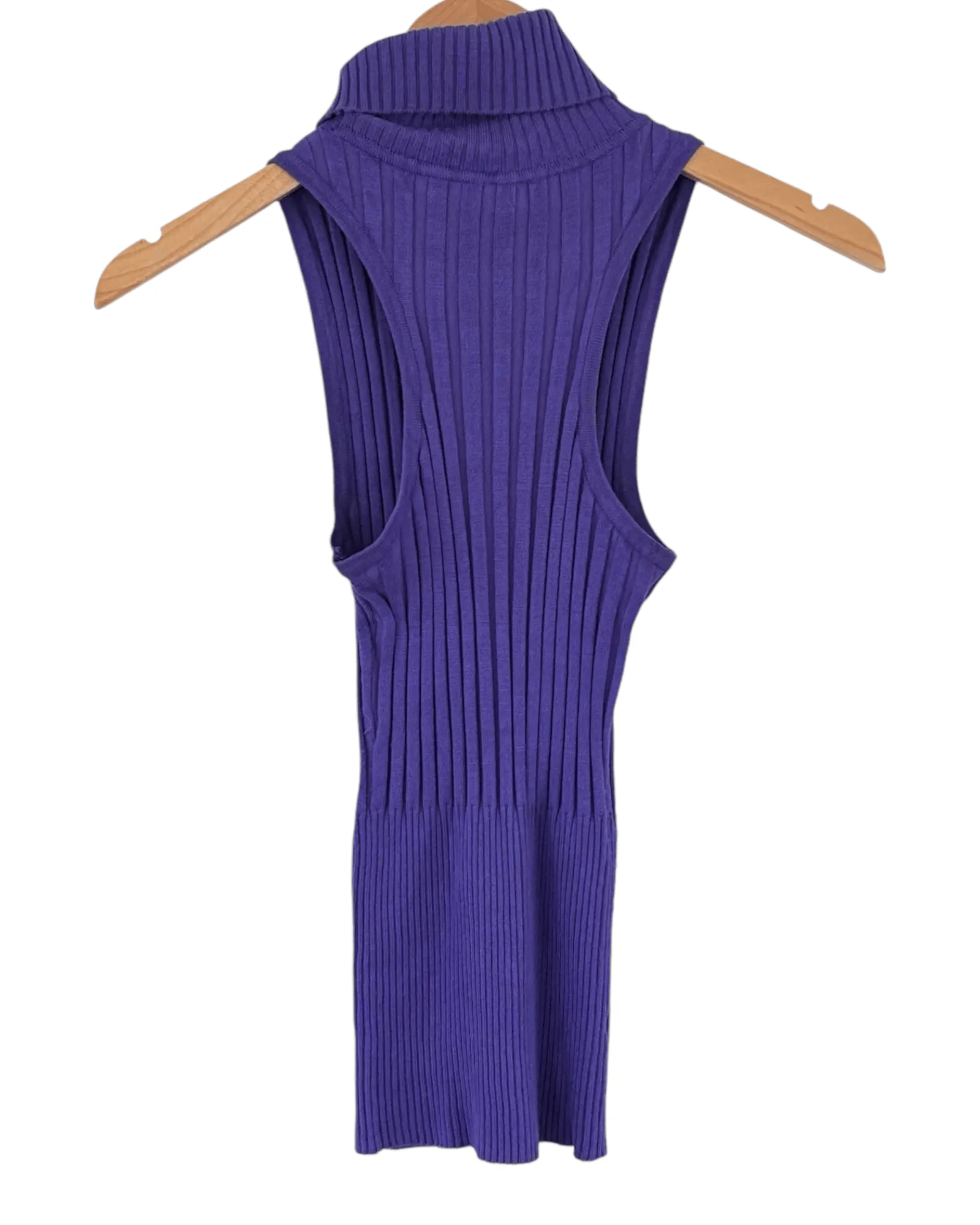 Cool Winter Amethyst Sleeveless Turtleneck Racerback Top