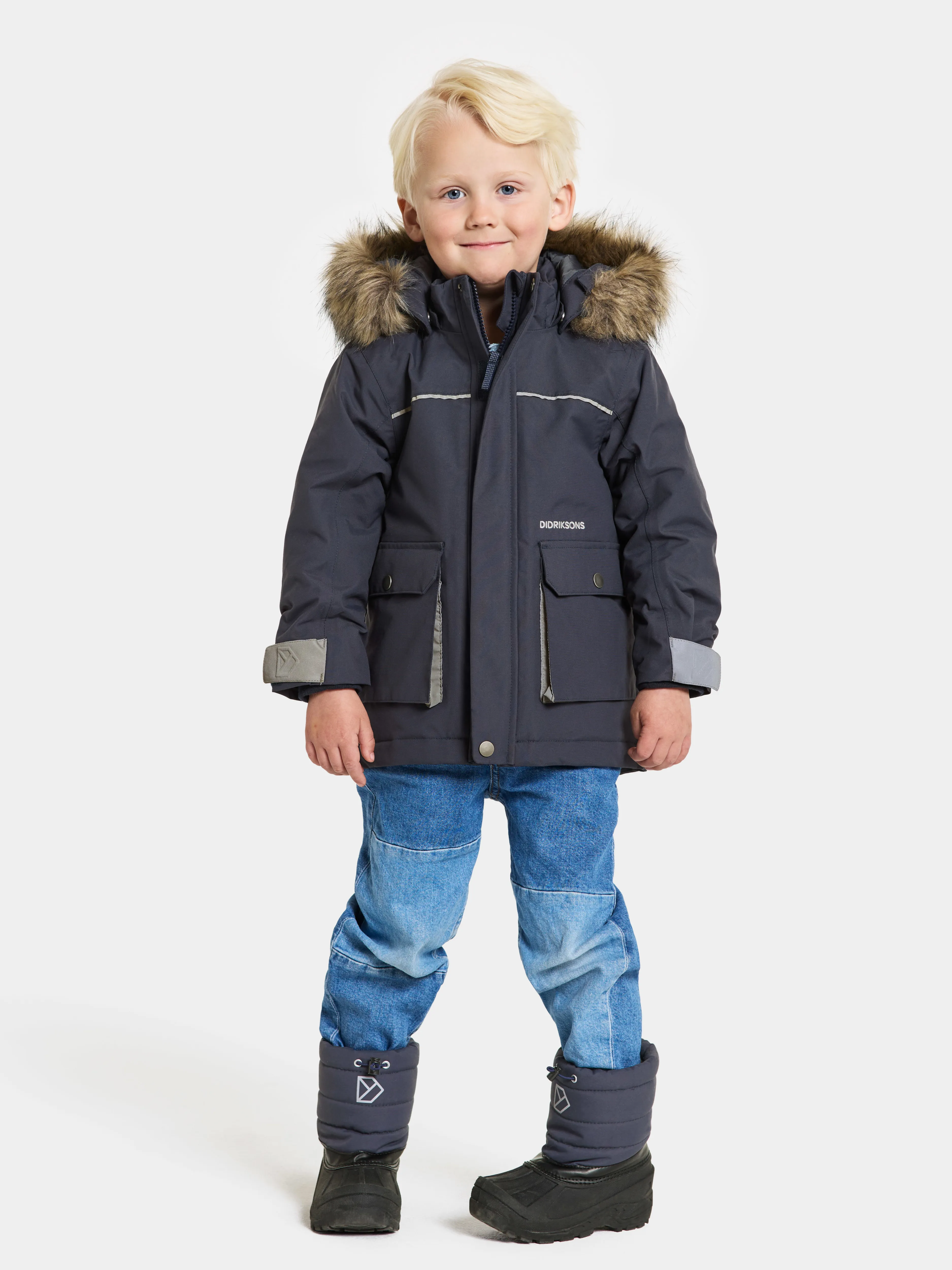 Didriksons Kids&#x27; Kure Parka 6 Navy | Buy Didriksons Kids&#x27; Kure Parka 6 Navy here | Outnorth
