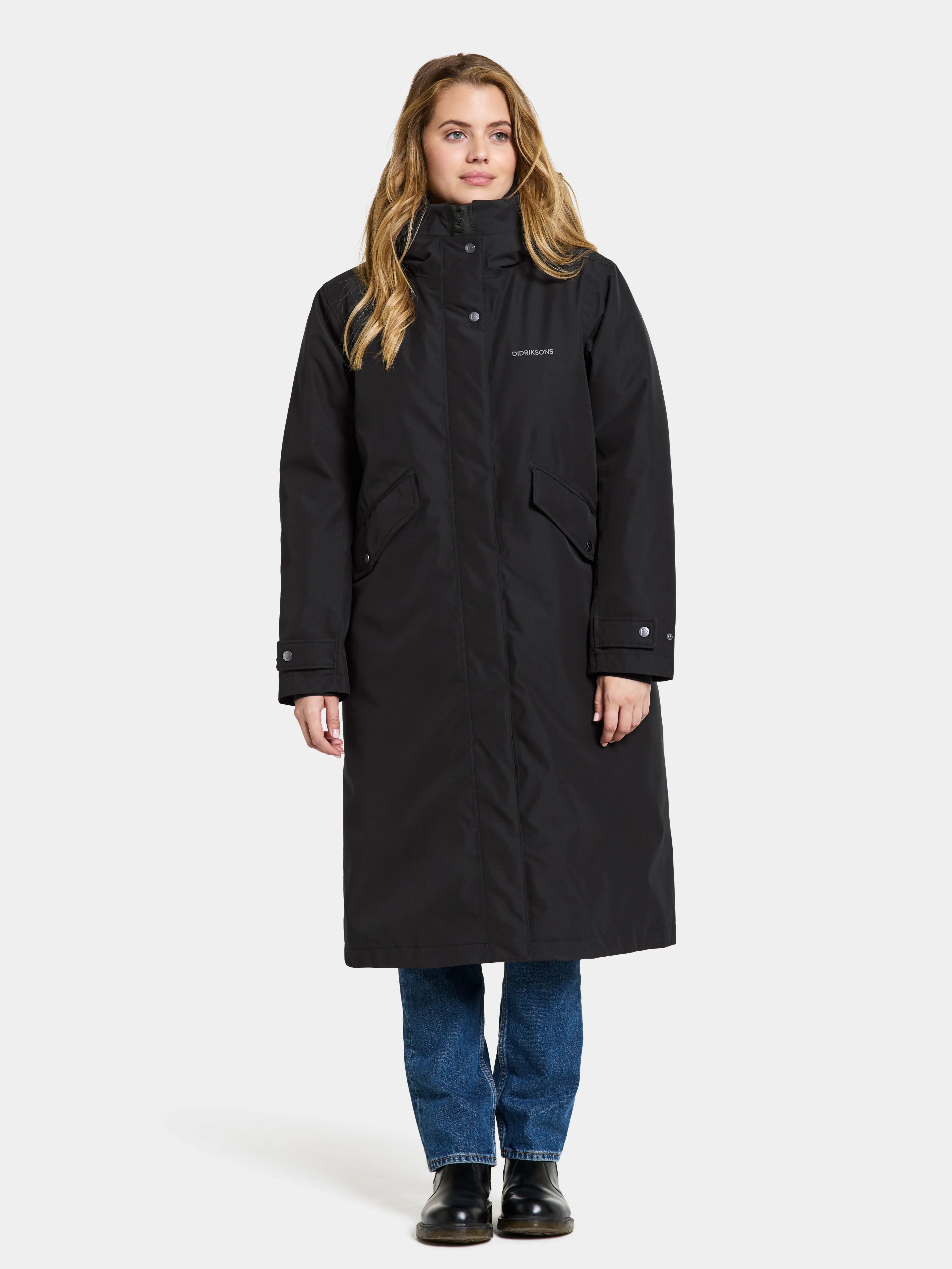 Didriksons Women&#x27;s Mia Parka Long Black | Buy Didriksons Women&#x27;s Mia Parka Long Black here | Outnorth