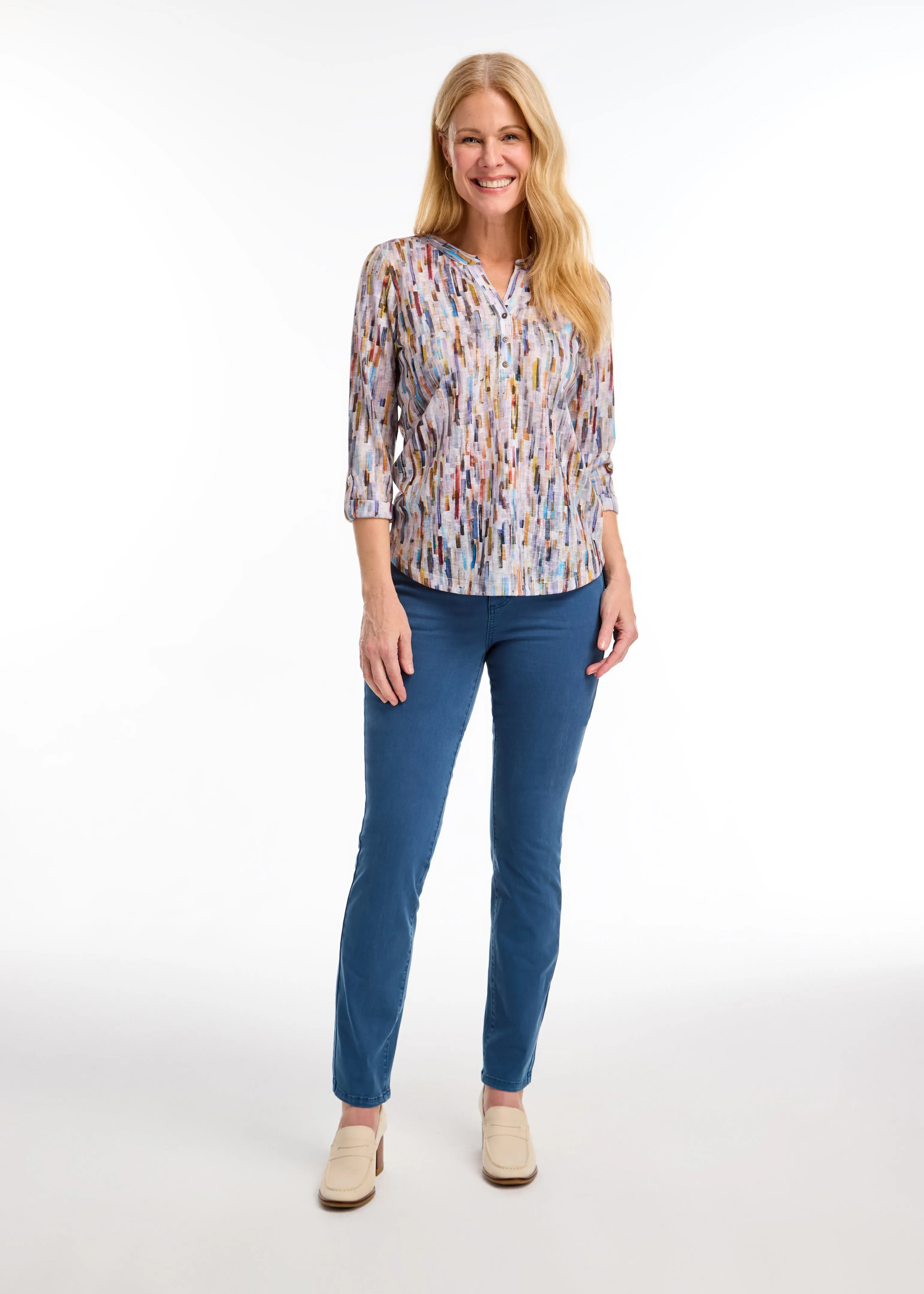 FDJ Stained Glass Print Henley Top