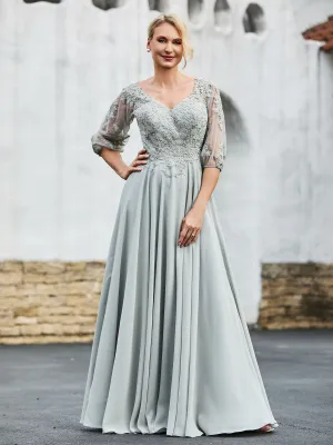 Half Sleeves Lace Top Pleated Dress Azalea