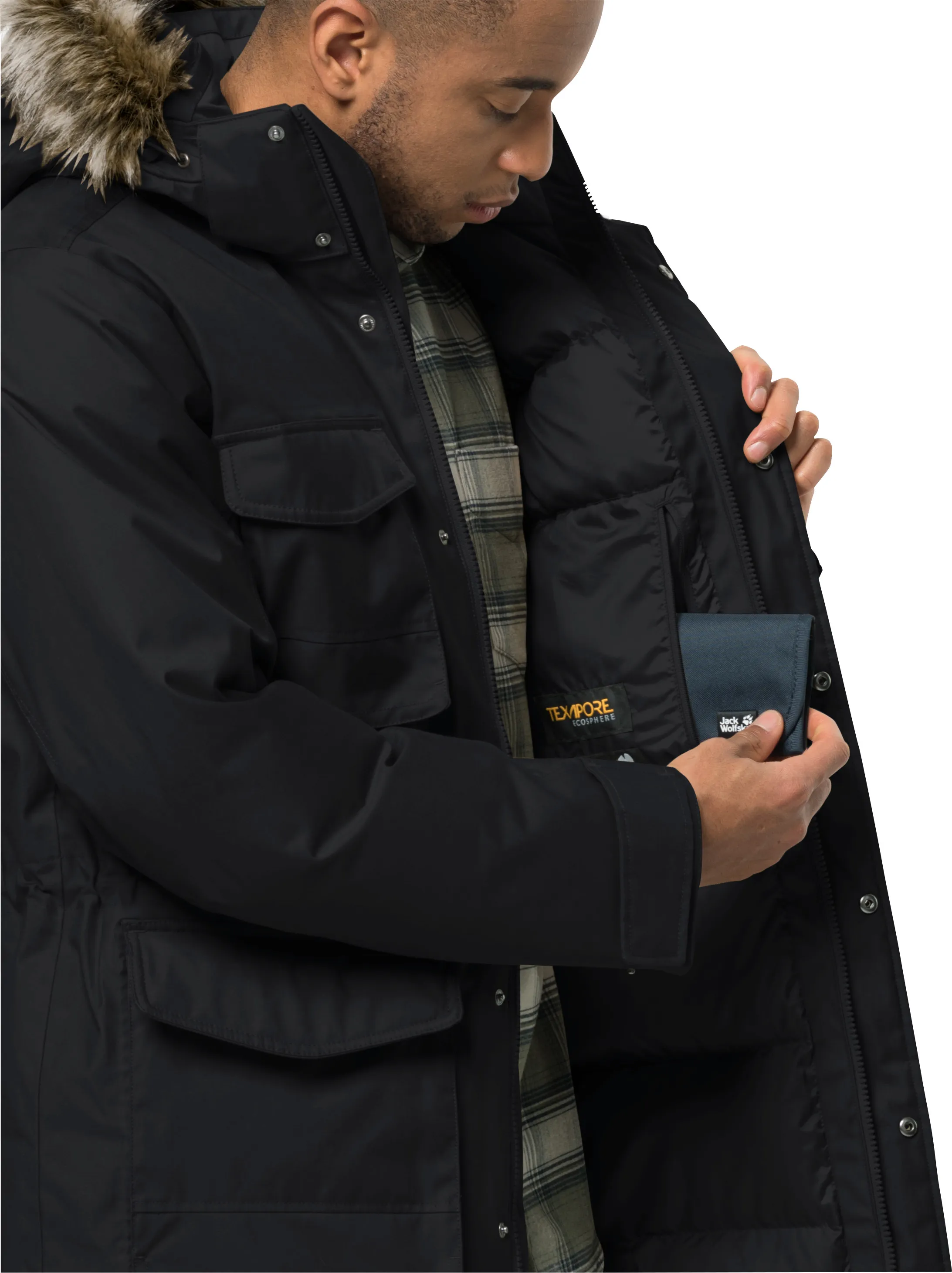 Jack Wolfskin Men&#x27;s Winterfrost Down Parka Black | Buy Jack Wolfskin Men&#x27;s Winterfrost Down Parka Black here | Outnorth