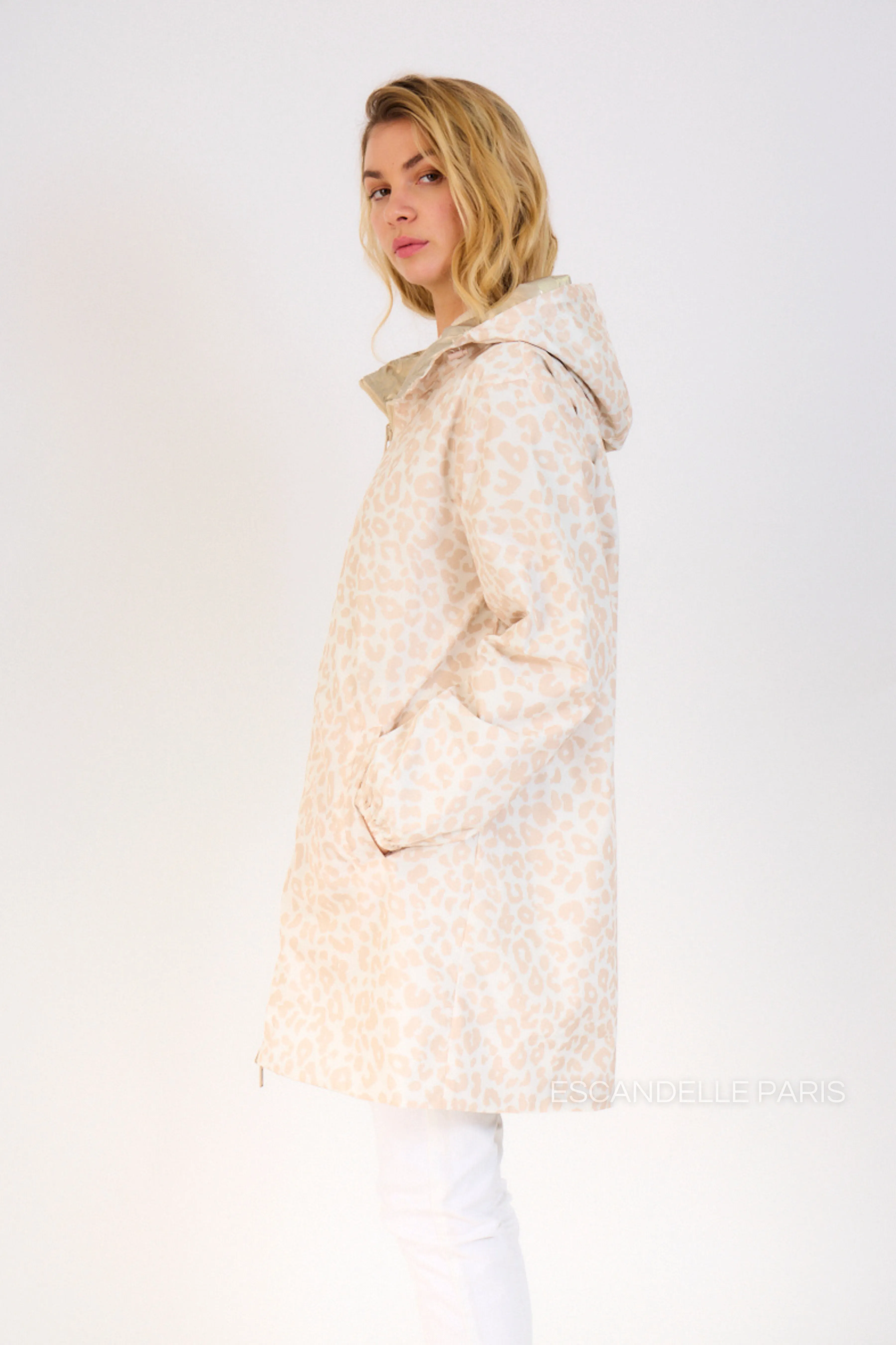 JORDIE - Parka imperméable réversible motifs léopard