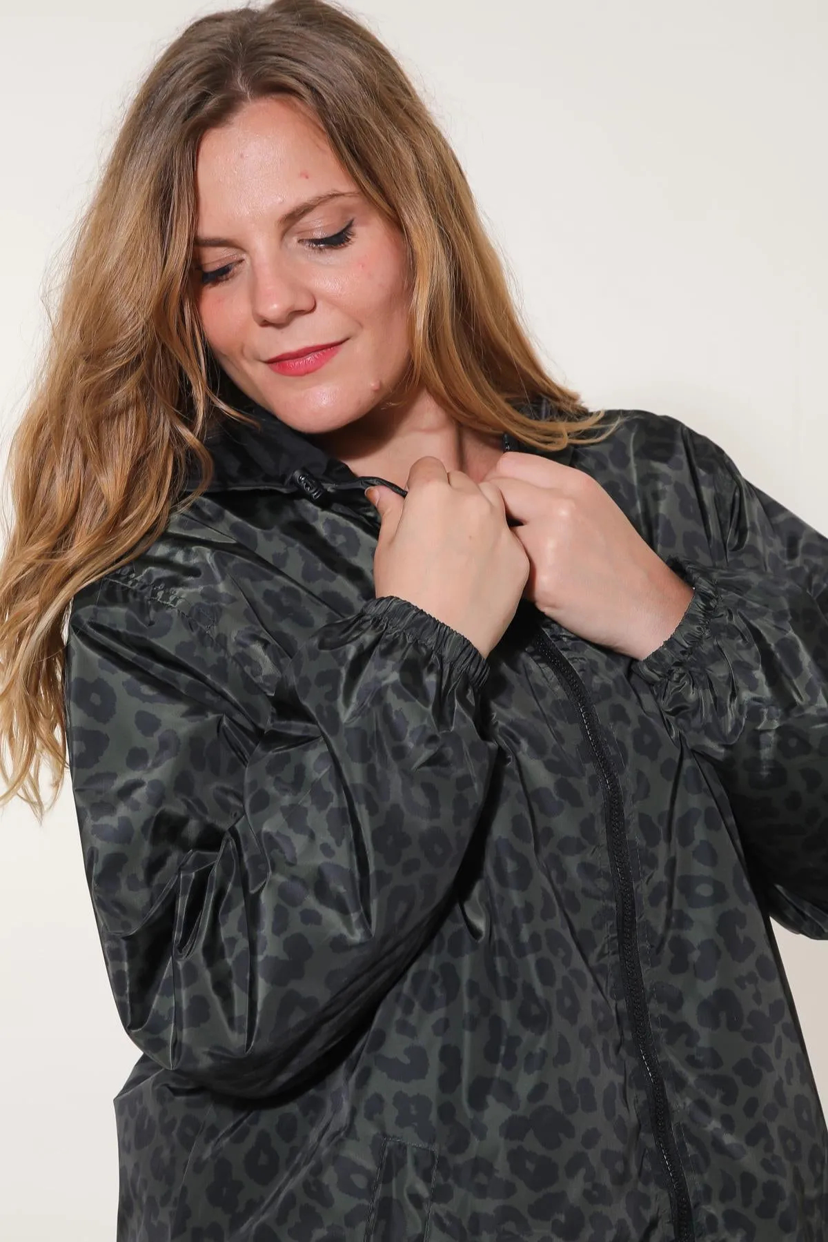 JORDIE - Parka imperméable réversible motifs léopard