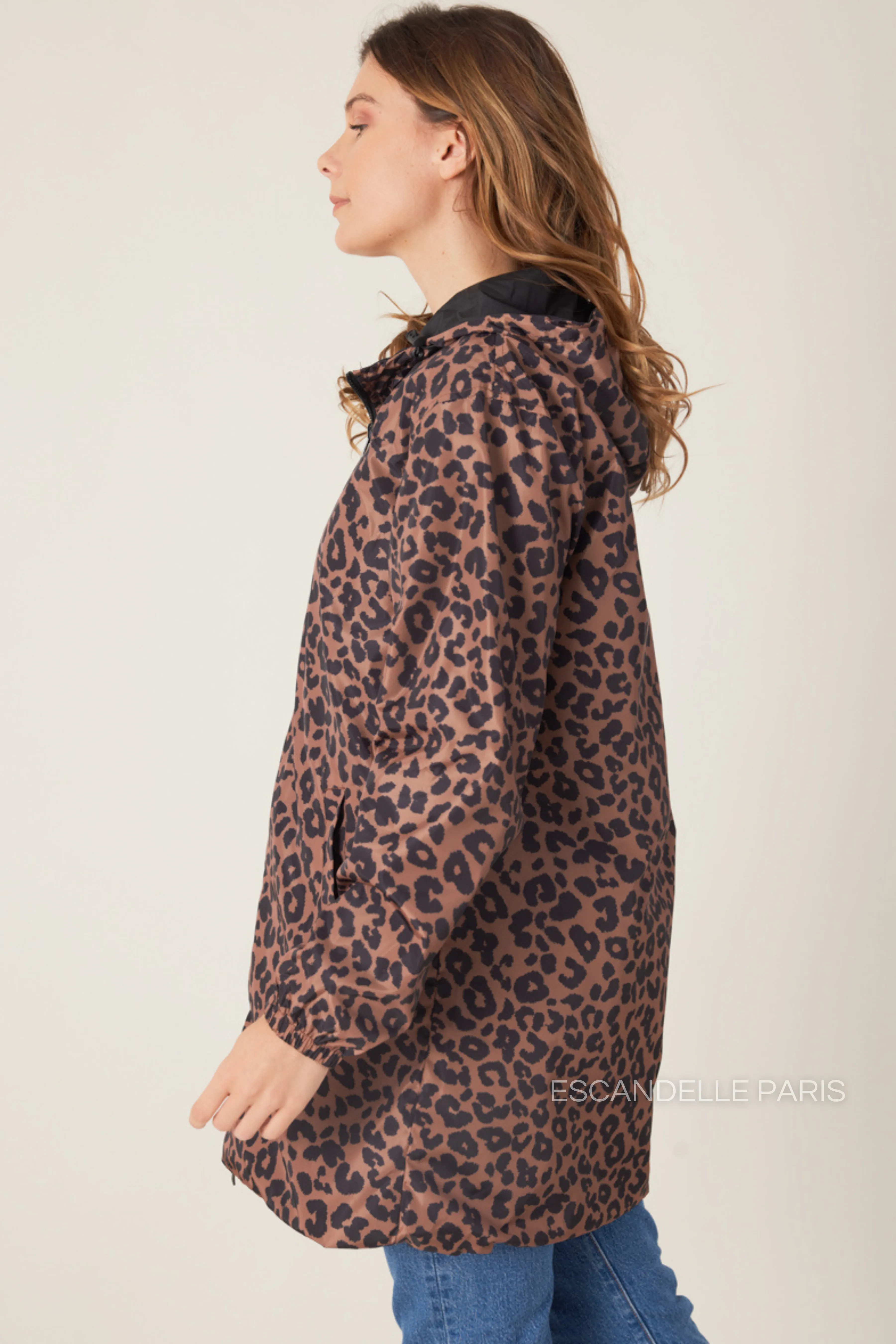 JORDIE - Parka imperméable réversible motifs léopard