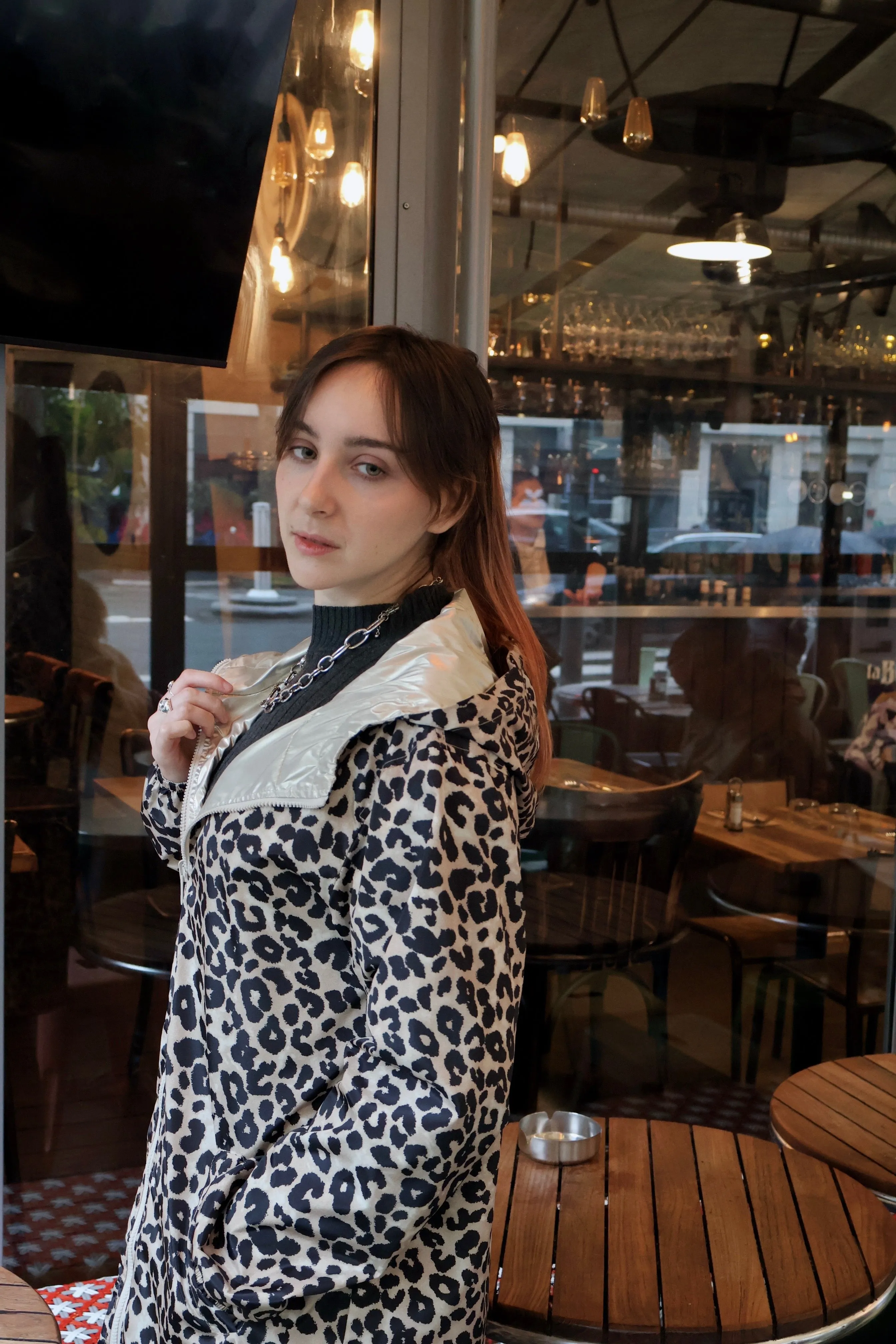 JORDIE - Parka imperméable réversible motifs léopard