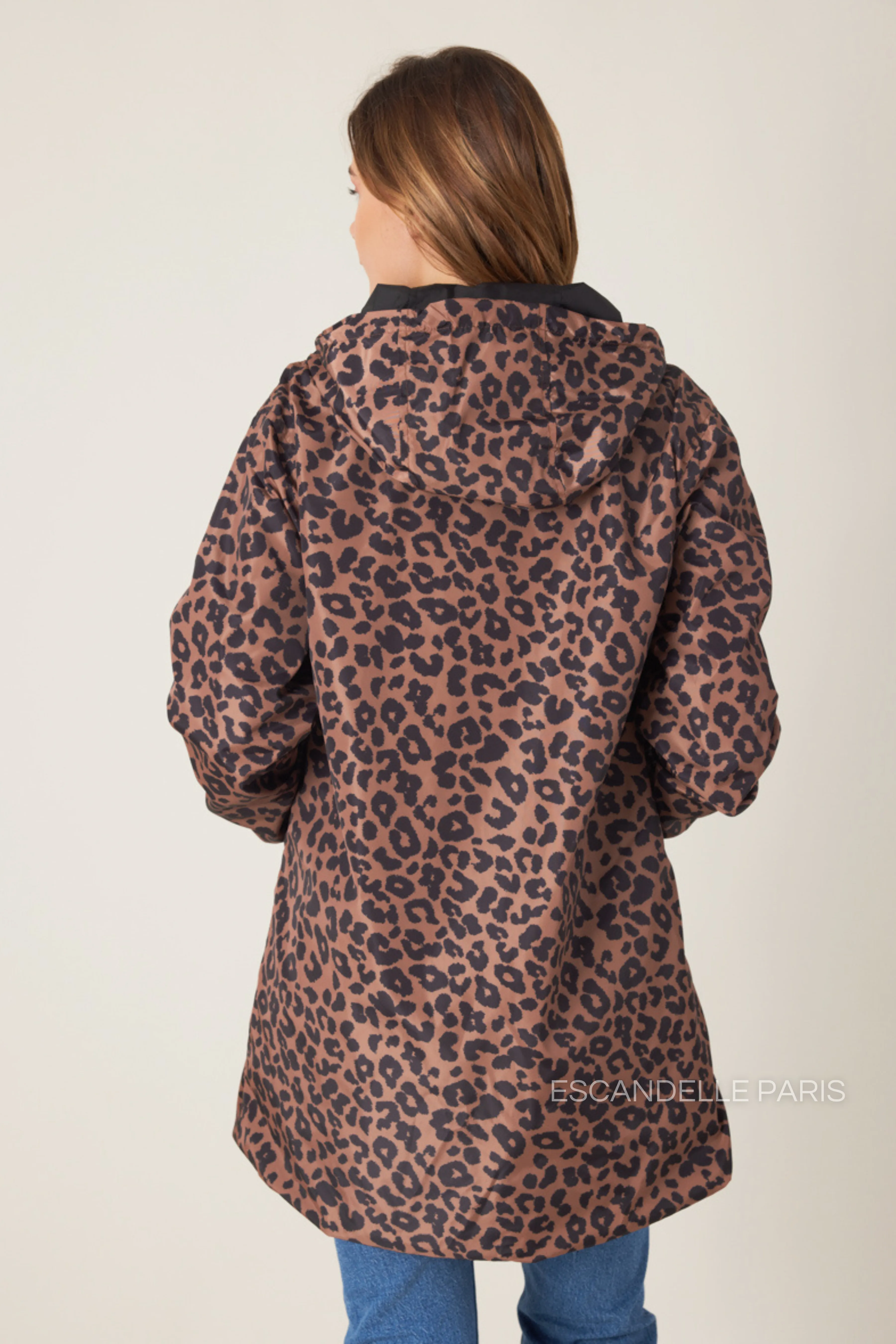 JORDIE - Parka imperméable réversible motifs léopard