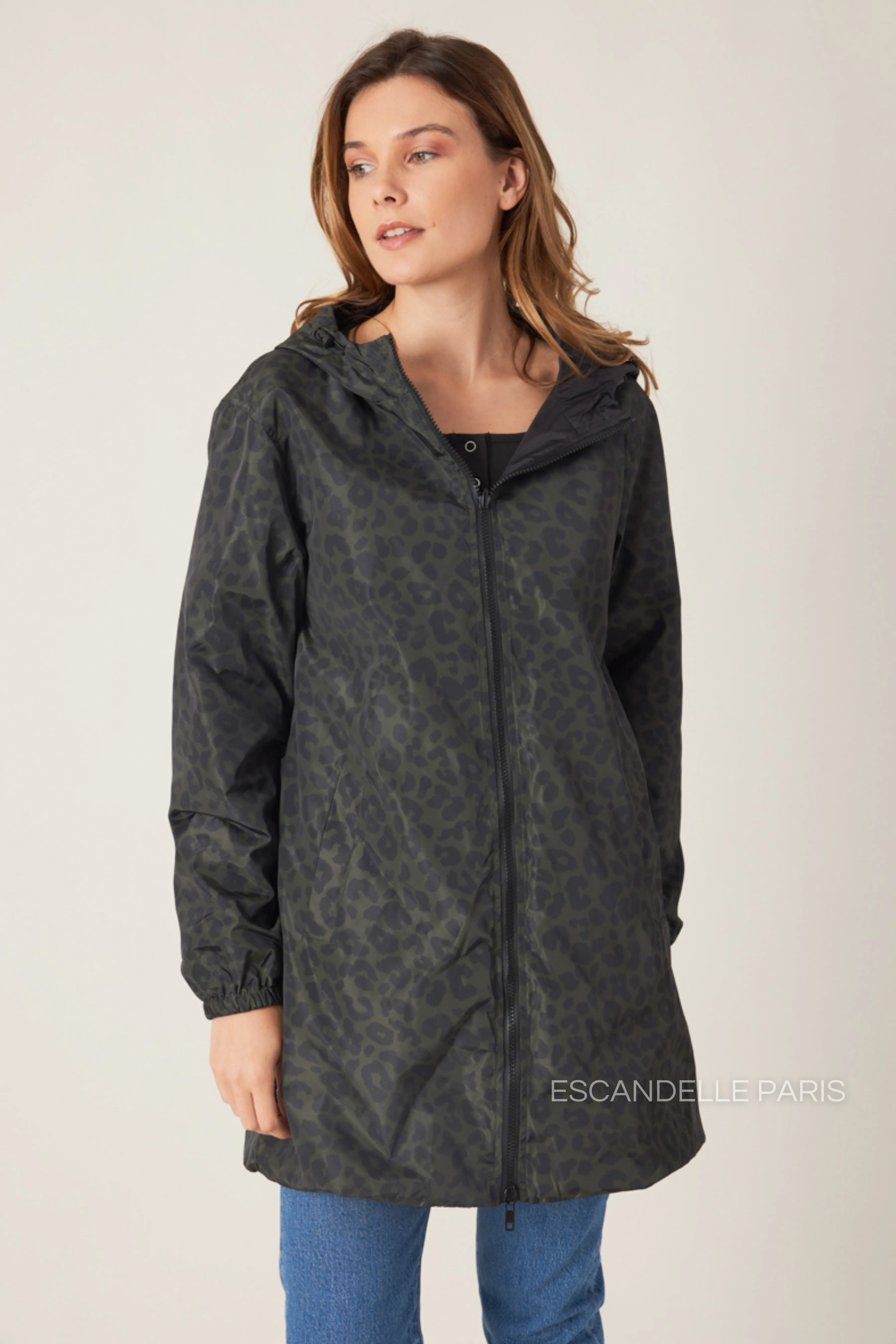 JORDIE - Parka imperméable réversible motifs léopard