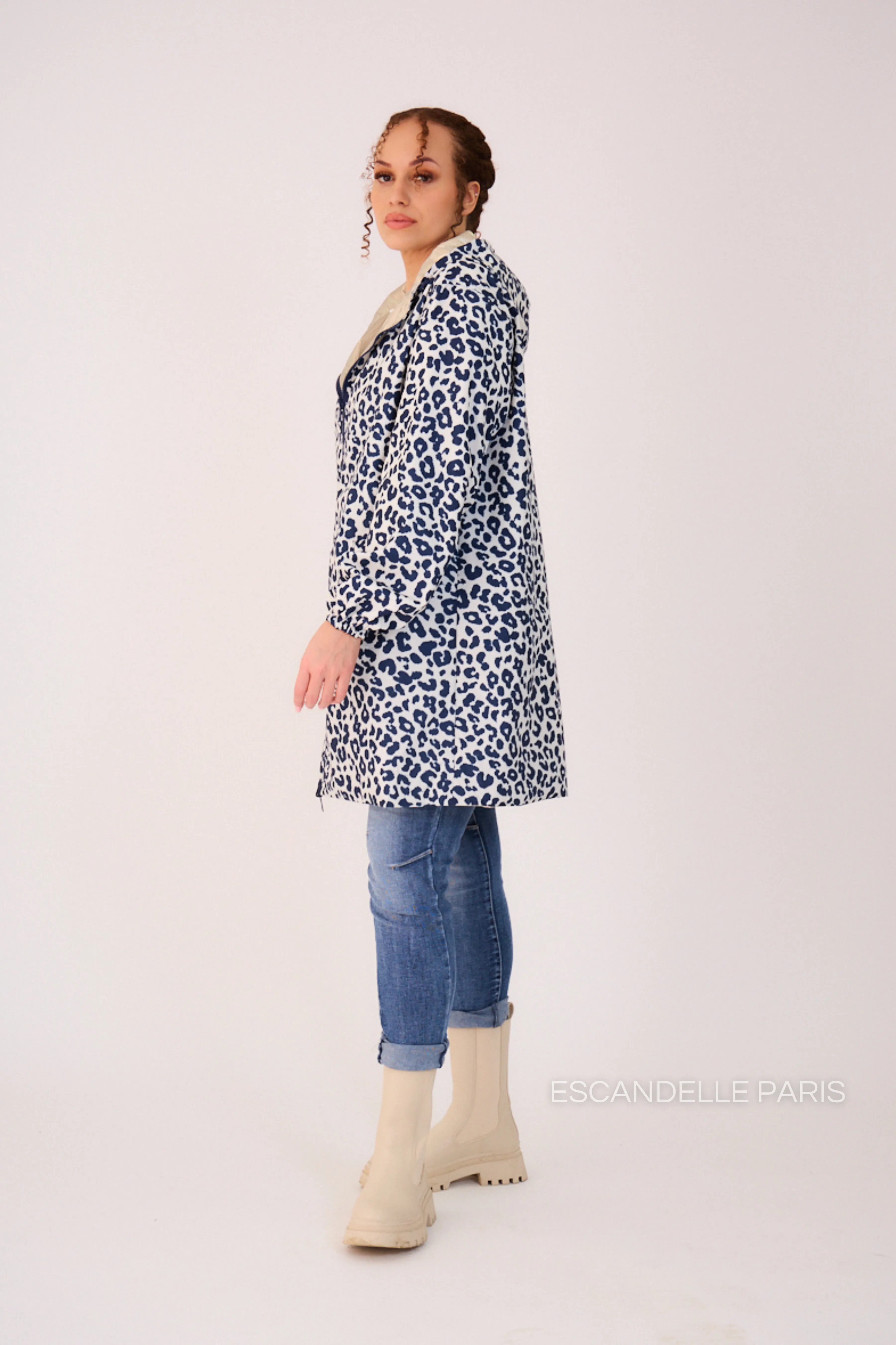 JORDIE - Parka imperméable réversible motifs léopard