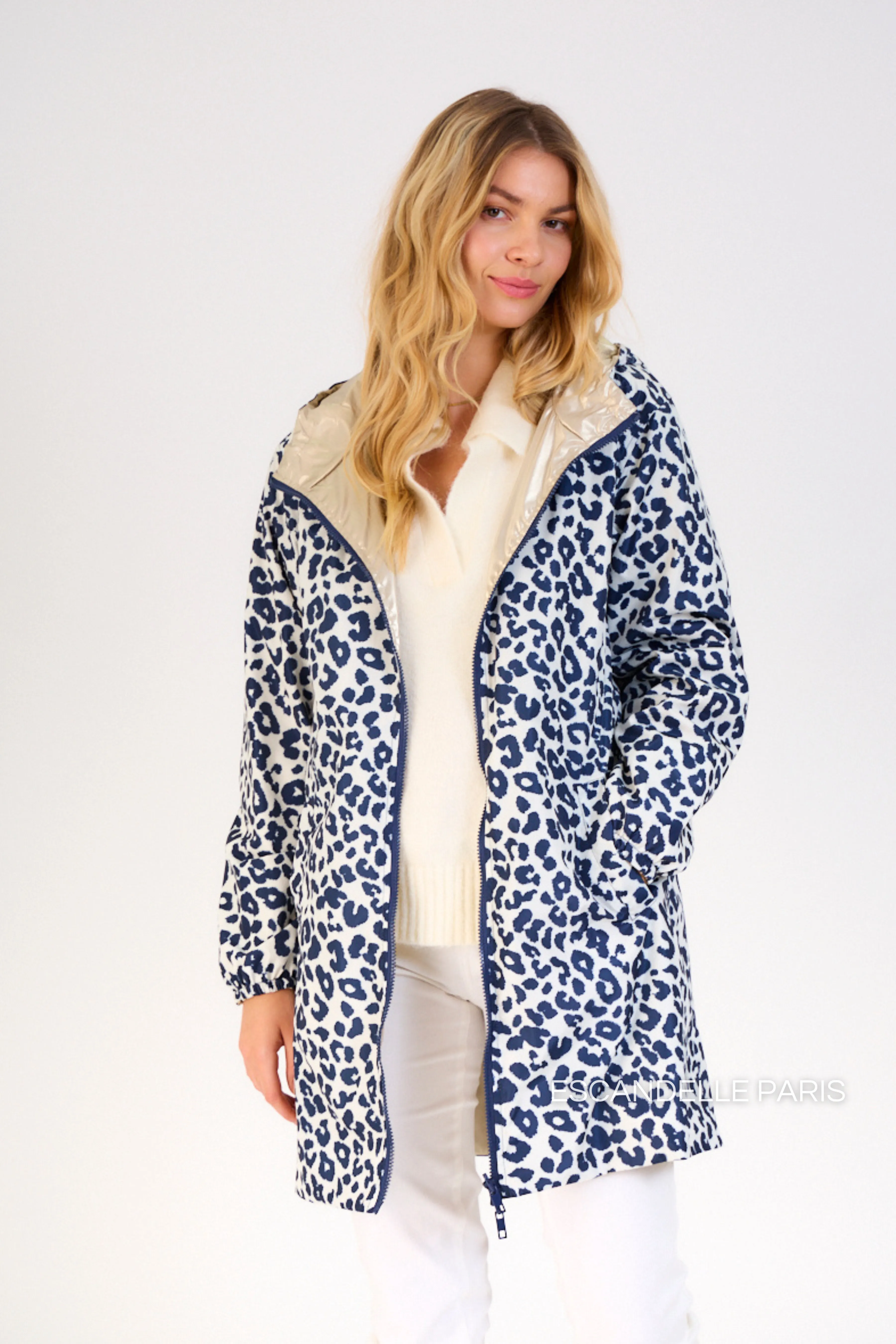 JORDIE - Parka imperméable réversible motifs léopard