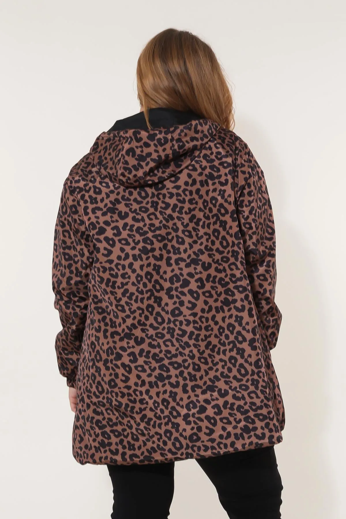 JORDIE - Parka imperméable réversible motifs léopard