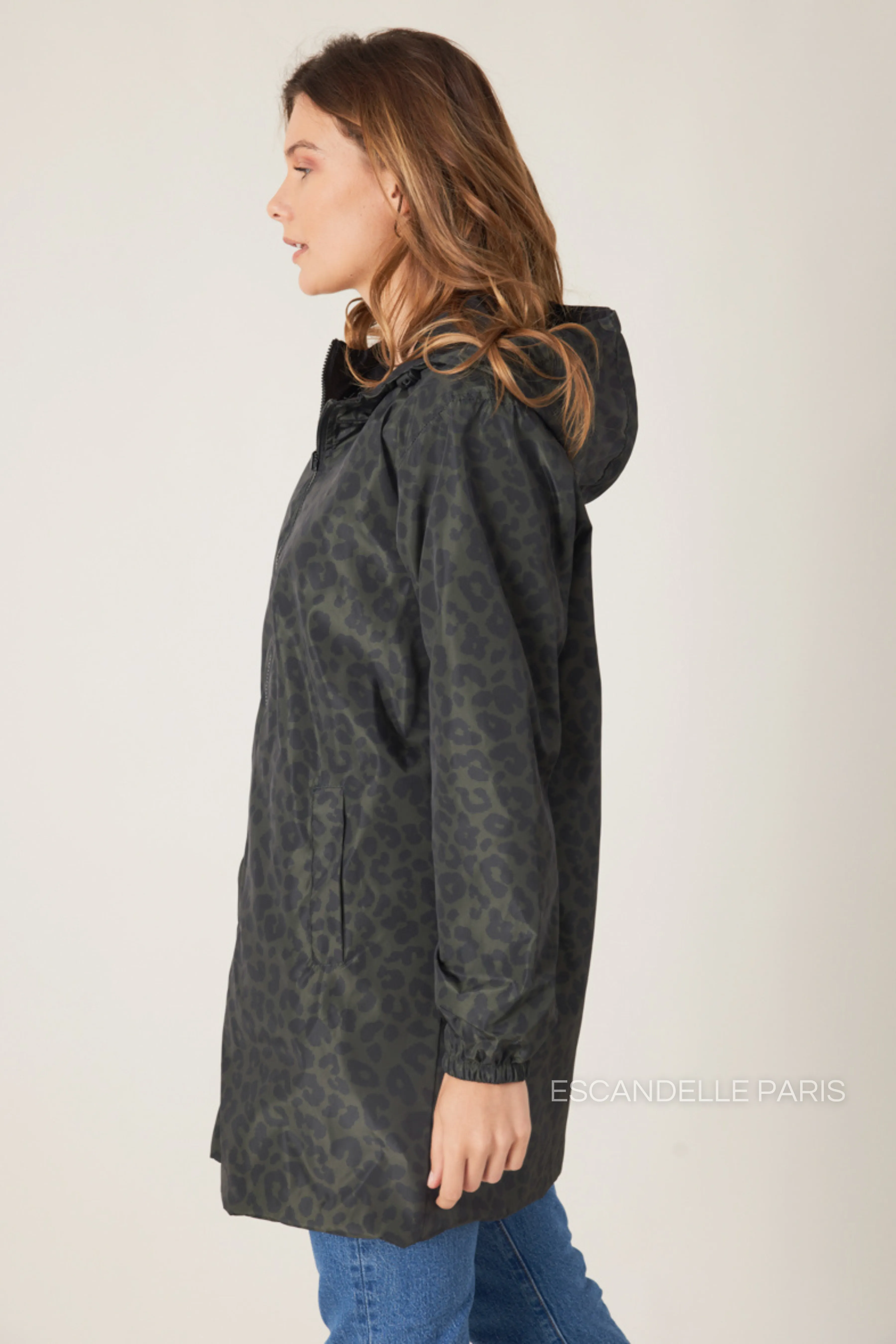 JORDIE - Parka imperméable réversible motifs léopard