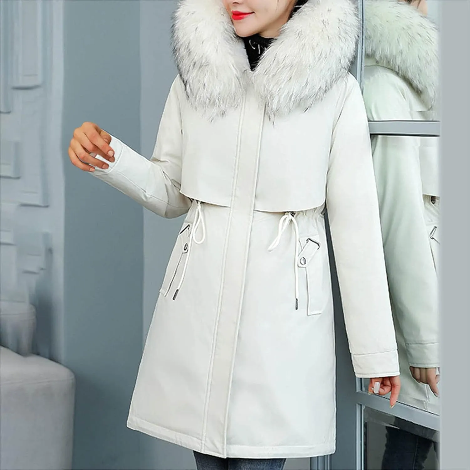 Margiela Maris parka | Waterdichte lange winterjas met bontkraag voor dames