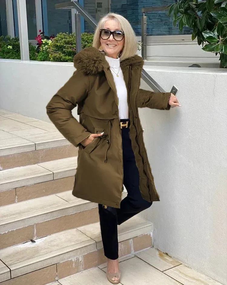 Margiela Maris parka | Waterdichte lange winterjas met bontkraag voor dames