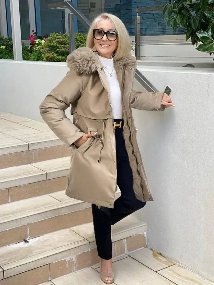 Margiela Maris parka | Waterdichte lange winterjas met bontkraag voor dames