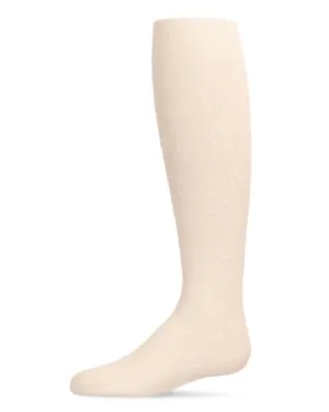 Memoi Girls All Over Star Flocked Opaque Tights MKF-4050