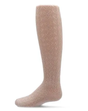Memoi Shimmer Pointelle Tights Rose Gold