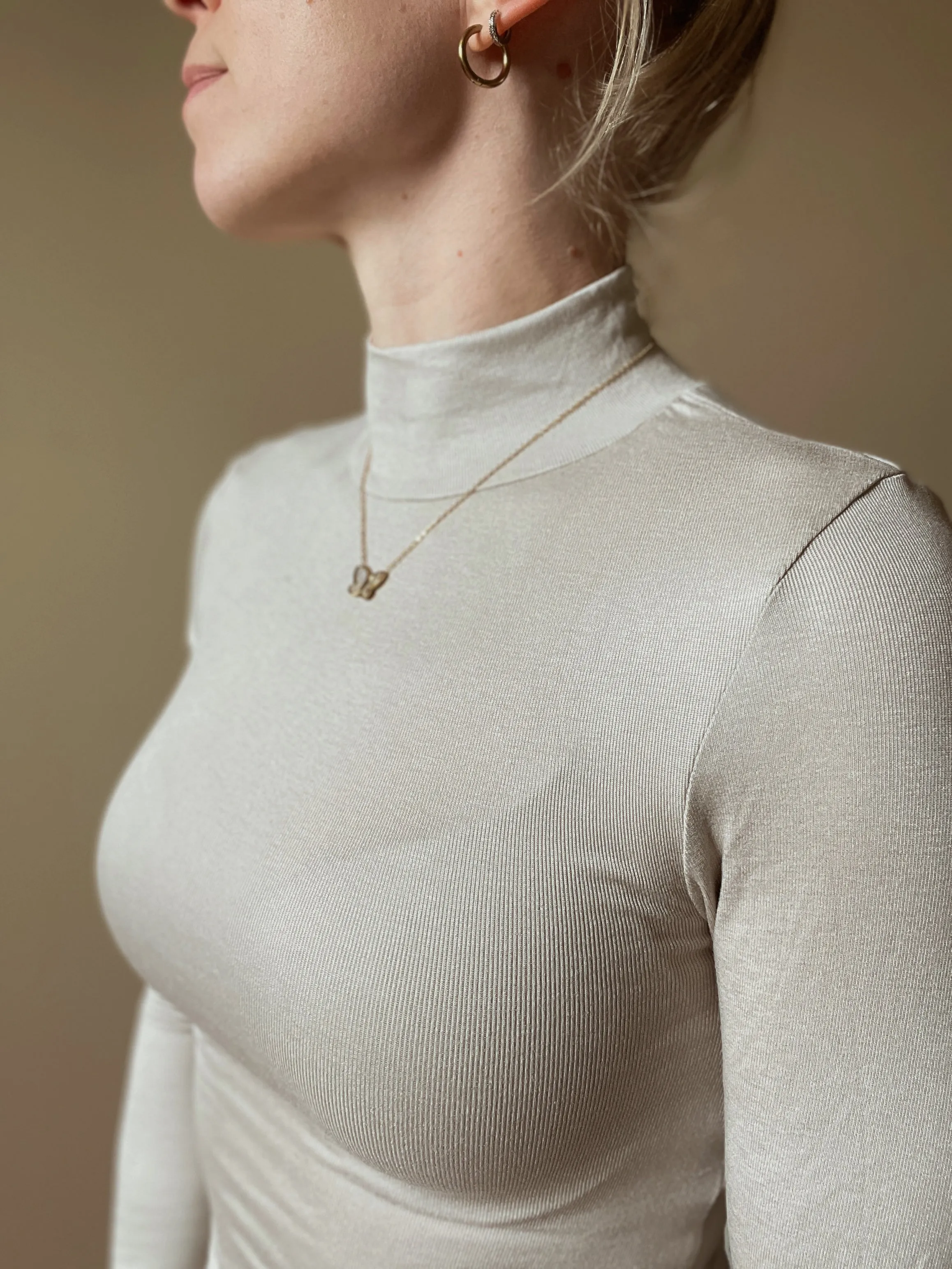 Misty Grey Lightweight Long Sleeve Turtleneck