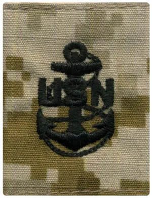Navy Parka Tab Device: Desert Digital Embroidered E7 Chief Petty Officer