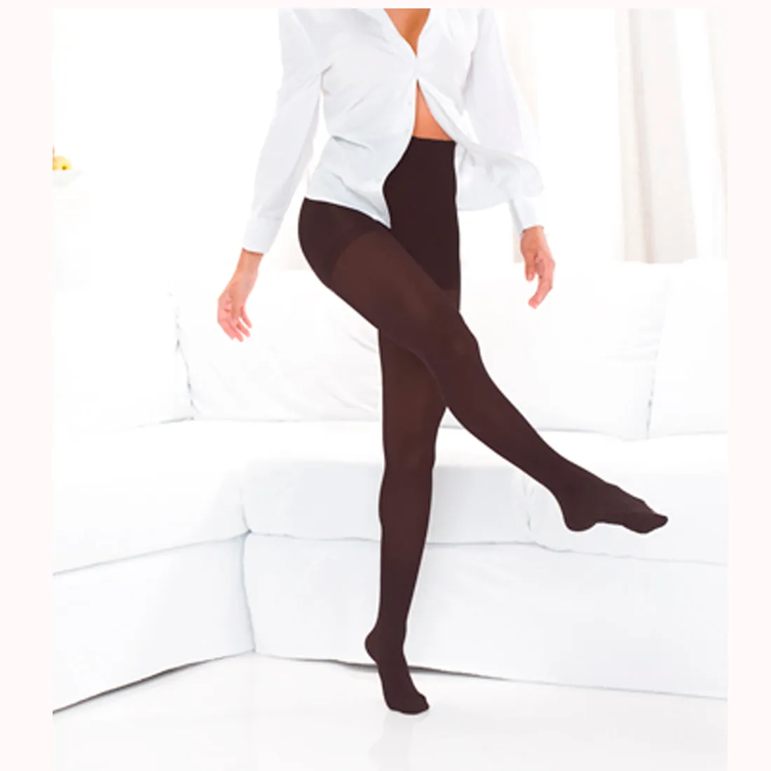 Opaque Tights 10-15 MMHG White Medium (#16674)