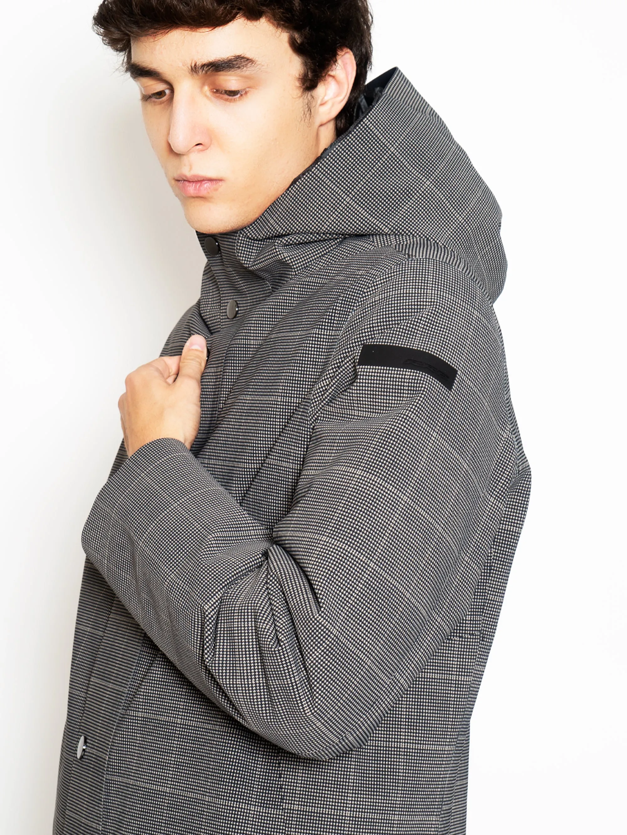 Parka Taglio Laser Micro Stampato Beige