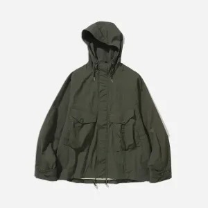 POCKET HOODED PARKA - OLIVE GREEN