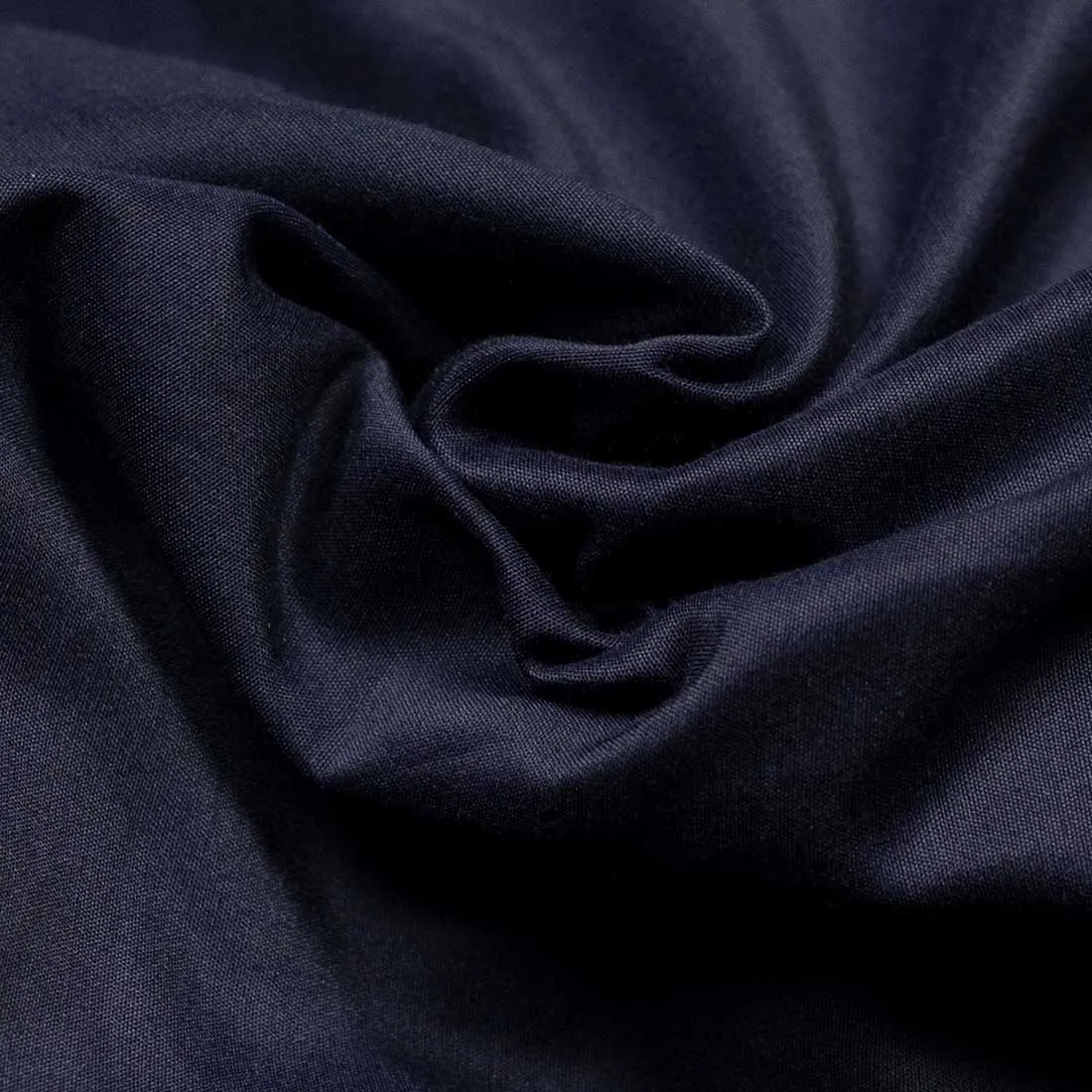 "Expedition Down Parka" in deep sea blue cotton and silk