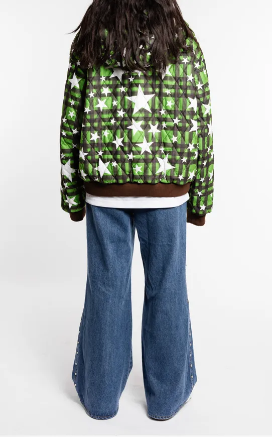 Reversible Nylon Check Parka