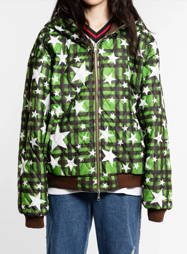 Reversible Nylon Check Parka