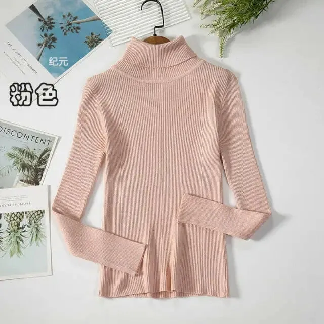 Soft Ribbed Turtleneck Sweater