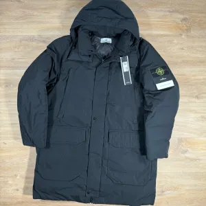 Stone Island Micro Twill Down Parka in Black