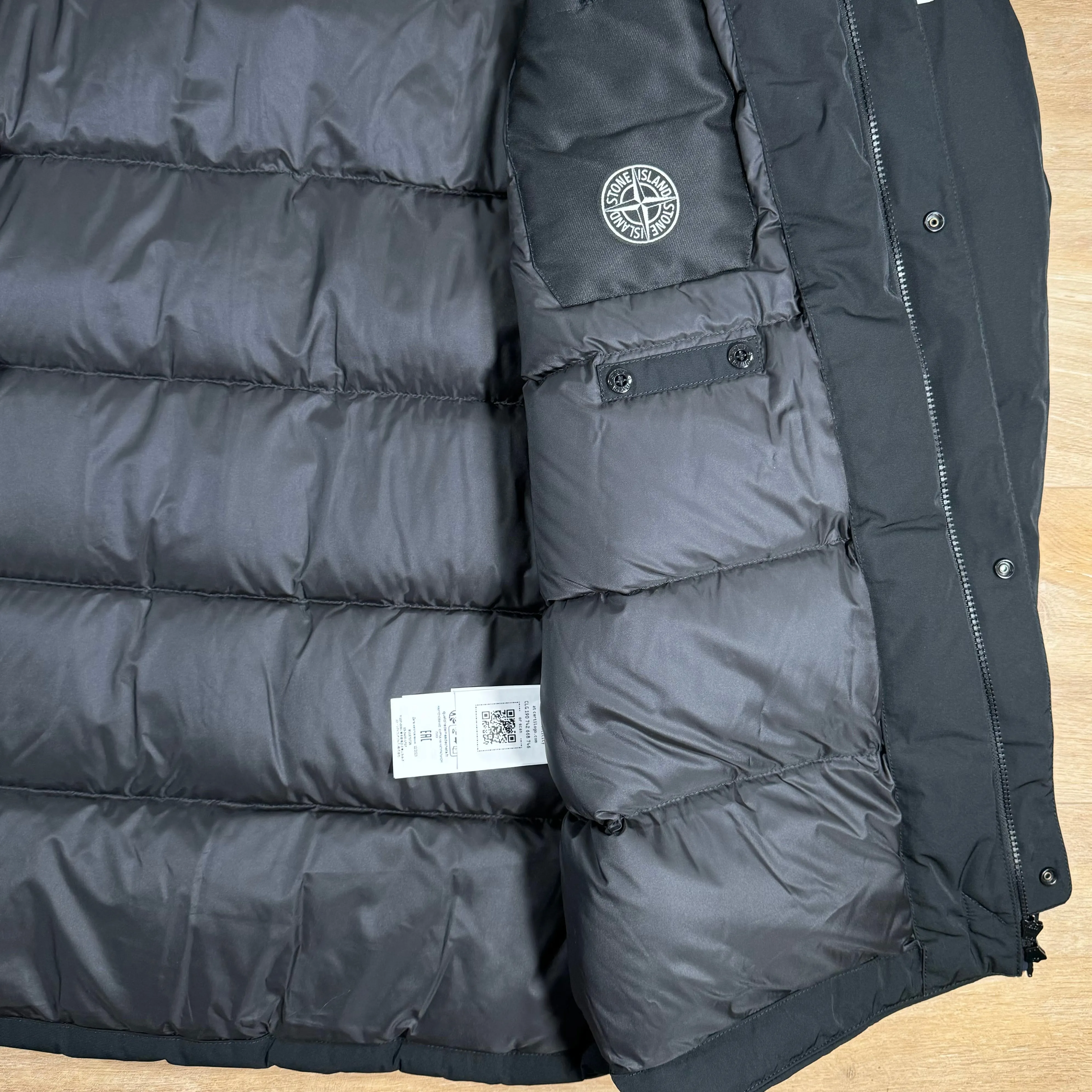Stone Island Micro Twill Down Parka in Black