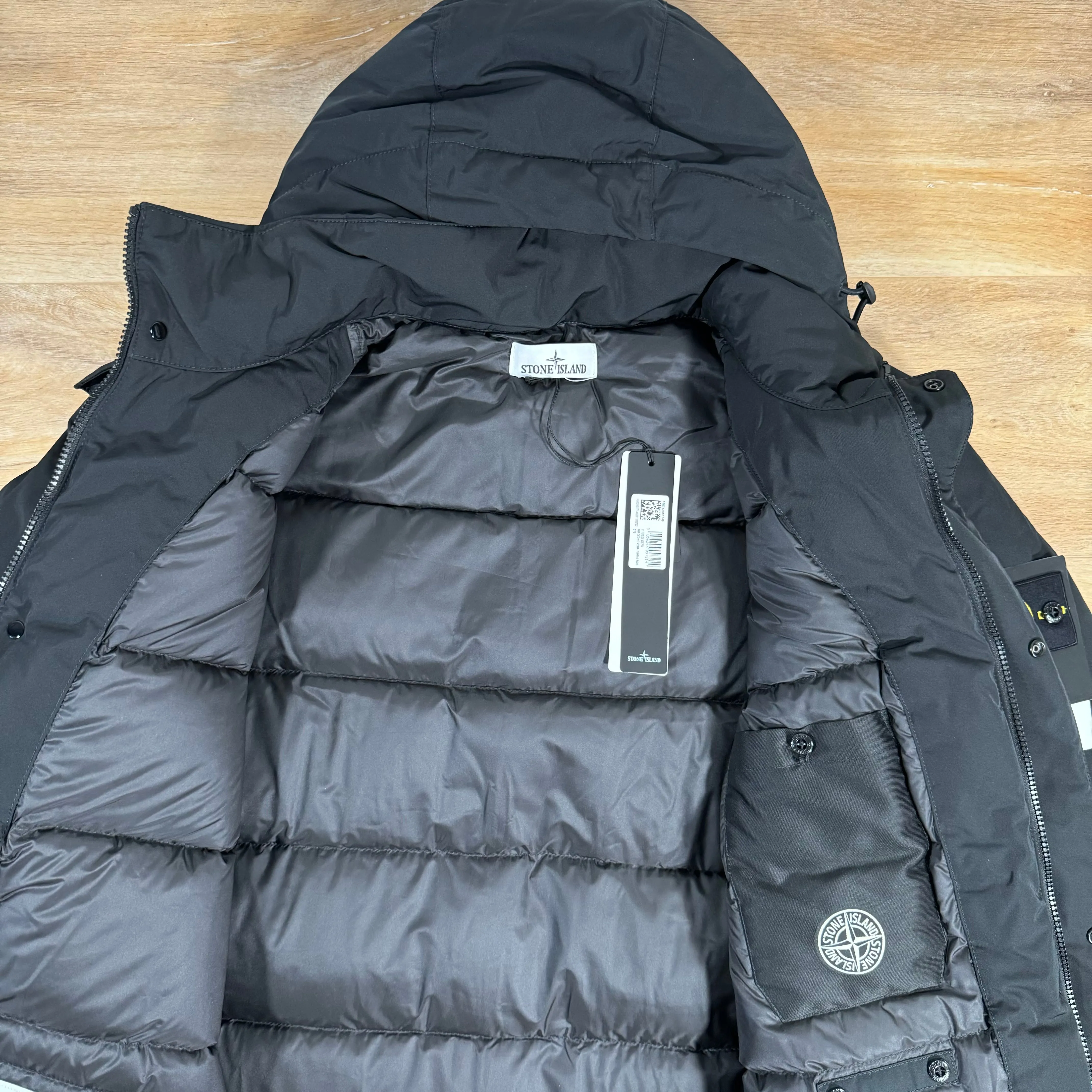 Stone Island Micro Twill Down Parka in Black