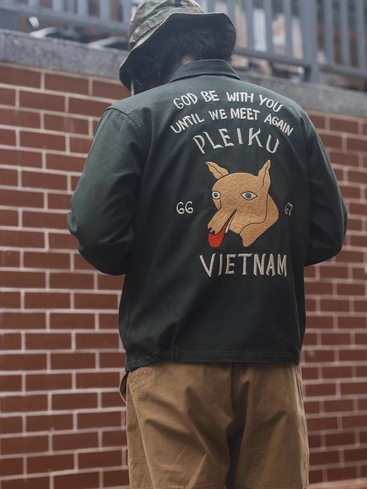 Tiger Embroidered Single Breasted Jacket
