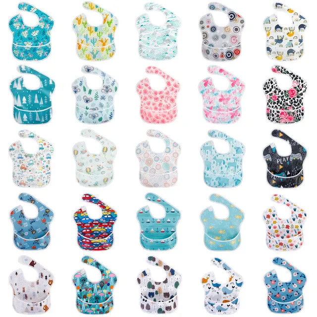 Unisex Waterproof Stain and Odor Resistant Feeding Baby Bibs