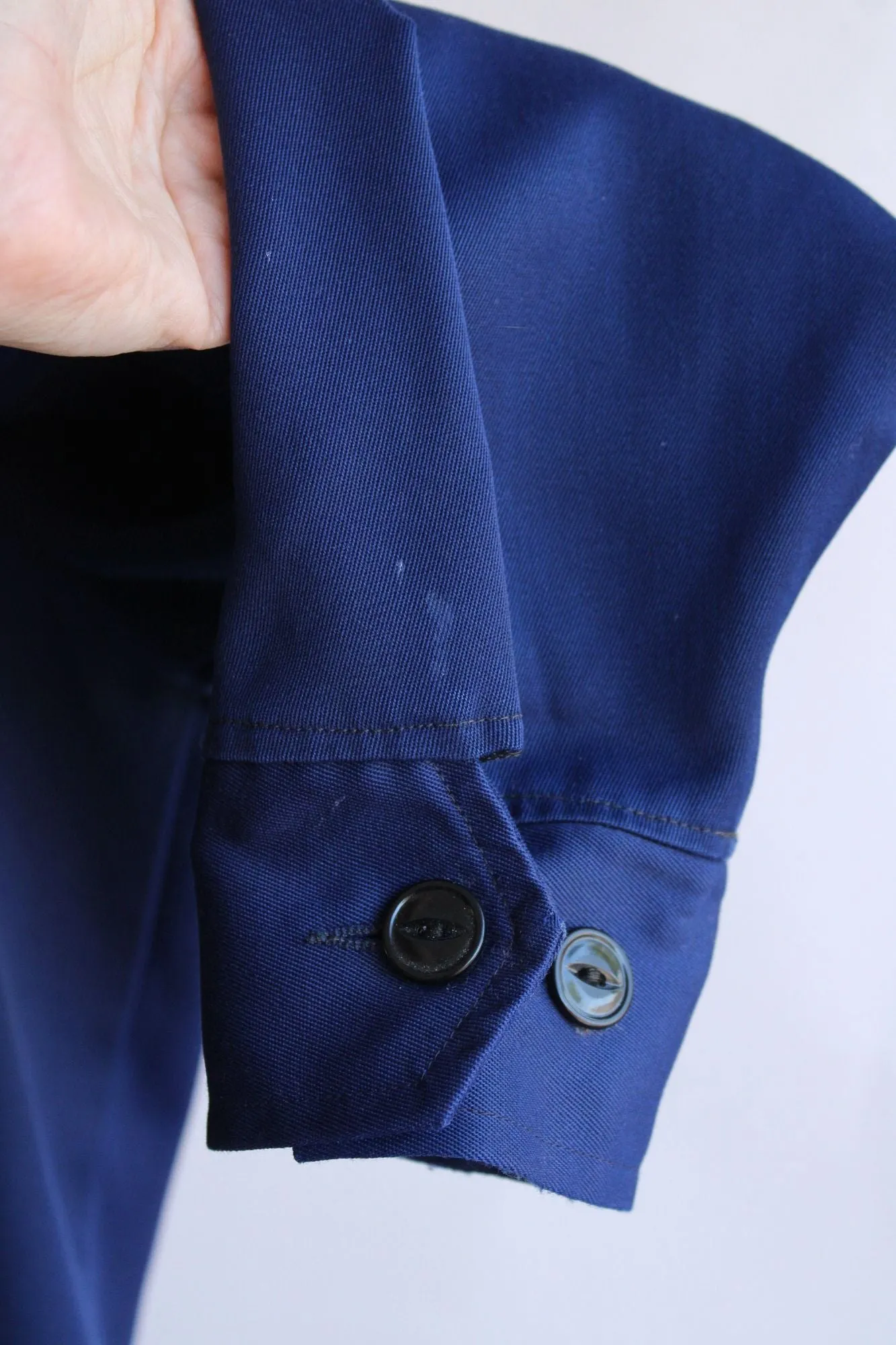 Vintage 1970s 1980s Mens Boss Uniform Co. Navy Blue Work Jacket