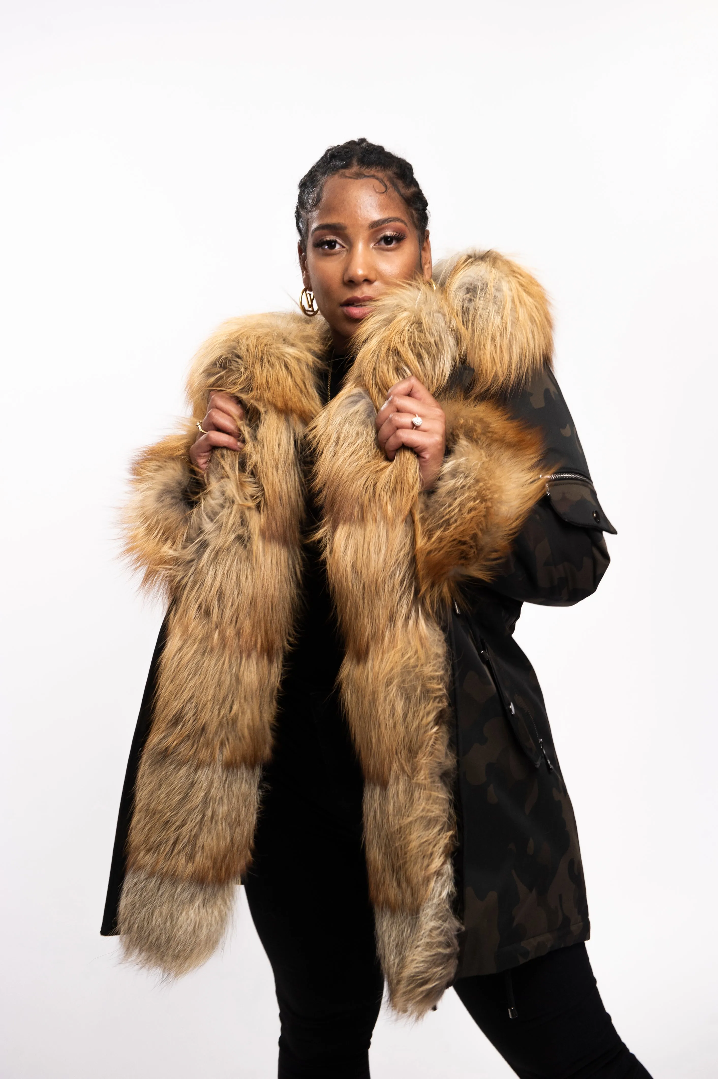 Women's Tiffany Fox Parka Jacket [Camo]